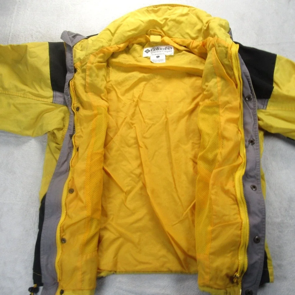 Columbia Jacket Mens Small Yellow Adjustable Hem Boulder Ridge 3in1 Shell Only